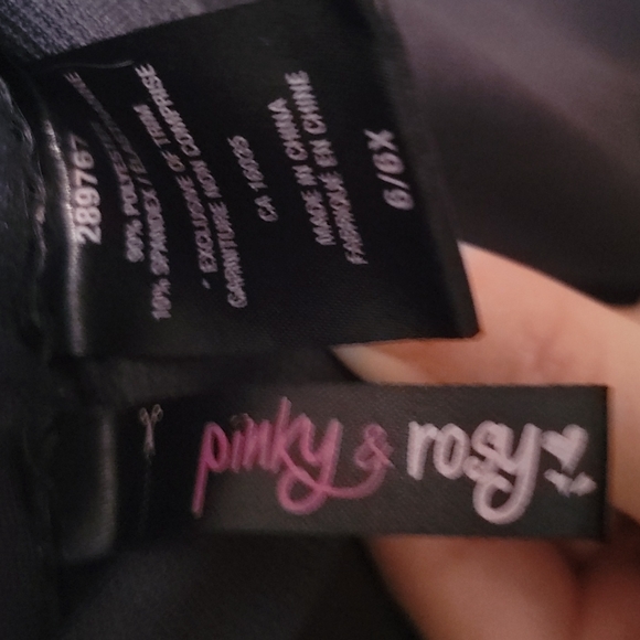 2 Pack Girls Fleece Lined Leggings, H&M and Pinky & Rosy, Size 6 - Picture 2 of 4